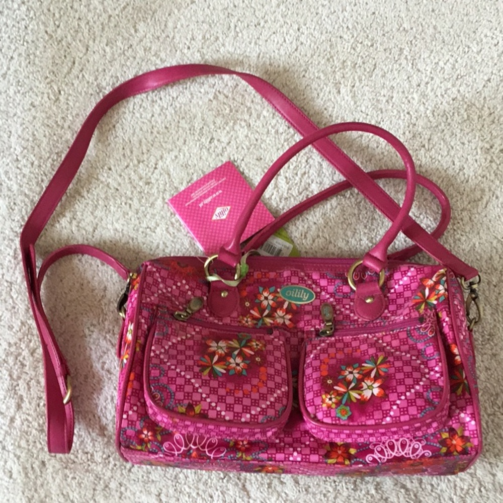 COPY - Oilily Pink Floral Handbag  Shoulder Bag Crossbody NWT